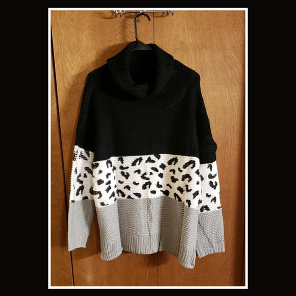 ‼️CLEARANCE PRICE FIRM‼️Black Turtleneck Splicing Chunky Sweater🖤 - Picture 8 of 11